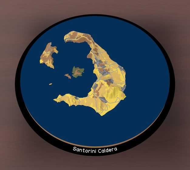 3D-Panoramapuzzle - Insel Santorini, Kykladen