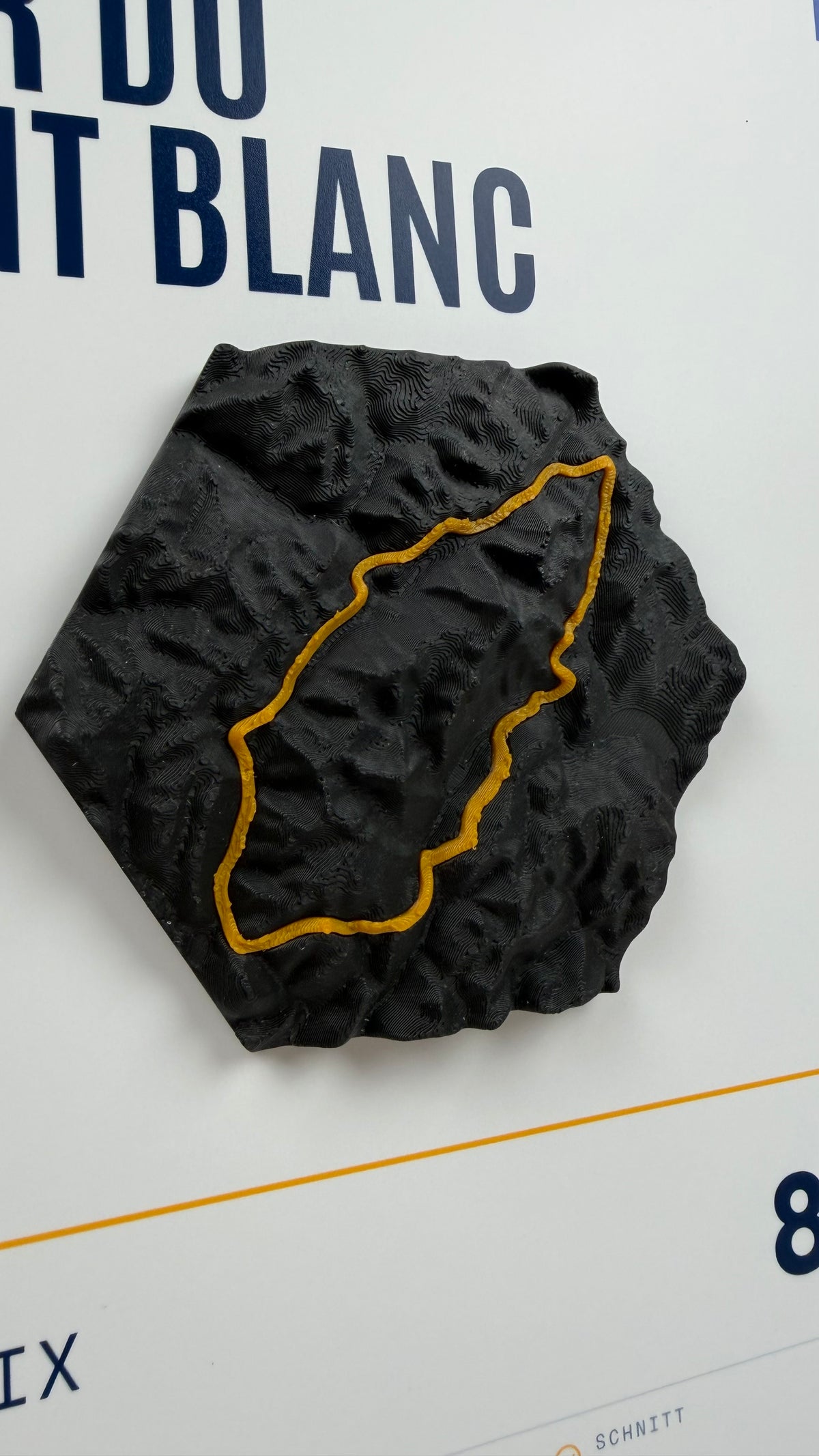 A close look at the print, relief and title